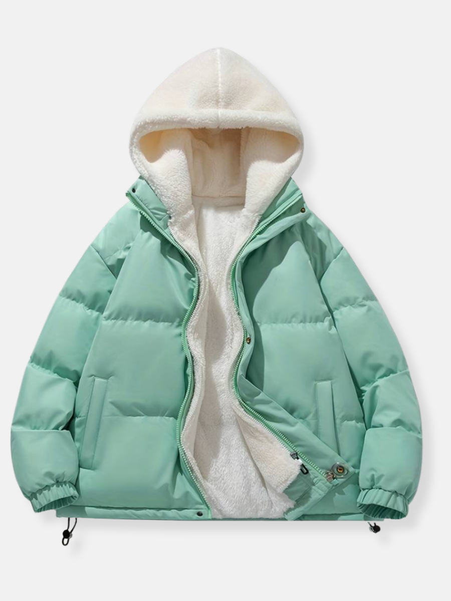 Warm Women's Down Filled Hooded Puffer Jacket