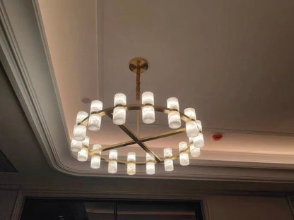 Elegant White Stone Table Lamp