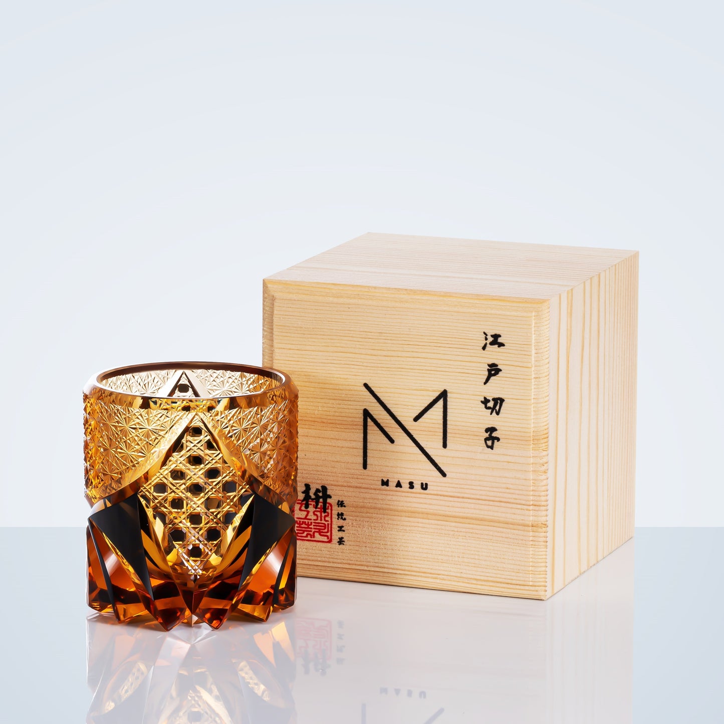 Luxury Handmade Whiskey Glass Set with Wood Gift Box