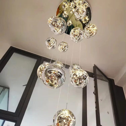Elegant Glass Globe Stairway Lighting Fixture