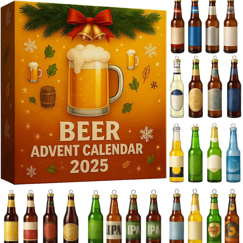 24-Day Beer Advent Calendar Mini Bottle Ornaments Holiday Decor 5