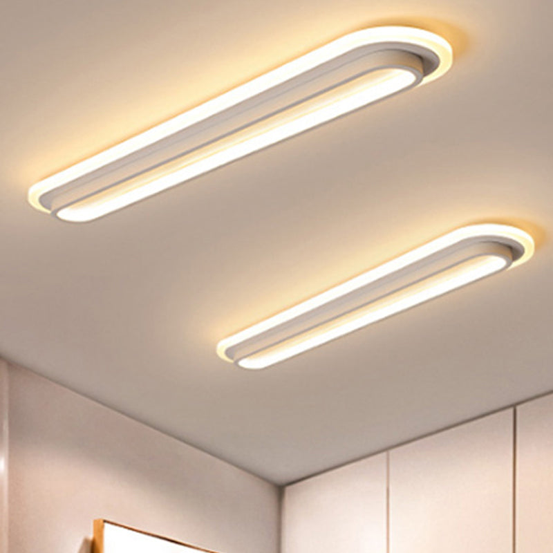Sleek LED Ceiling Fixture in Black or White Finish