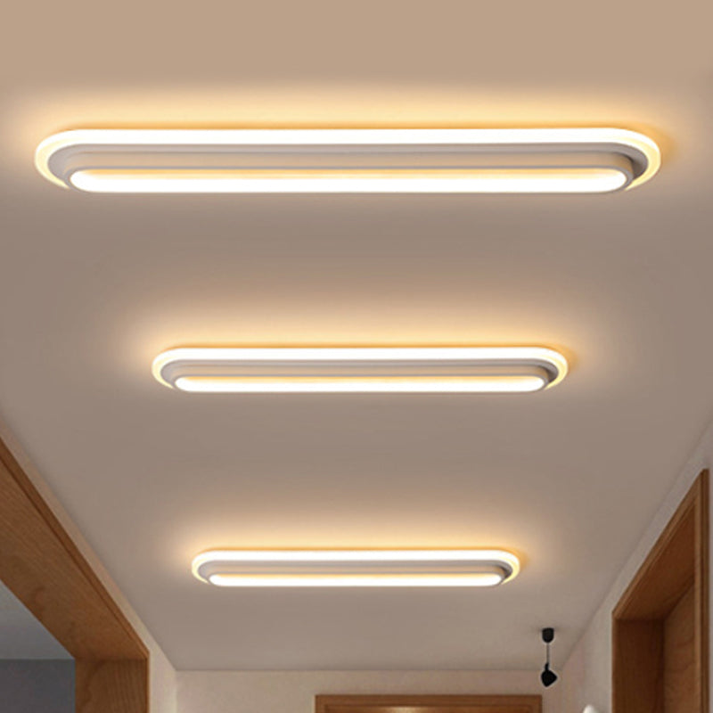 Sleek LED Ceiling Fixture in Black or White Finish