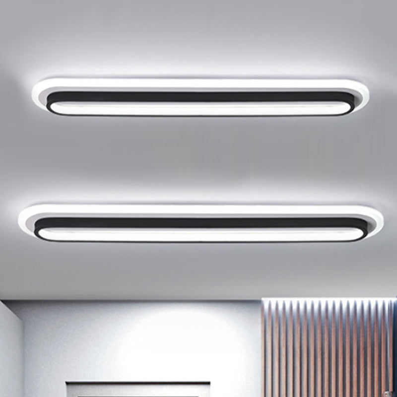 Sleek LED Ceiling Fixture in Black or White Finish