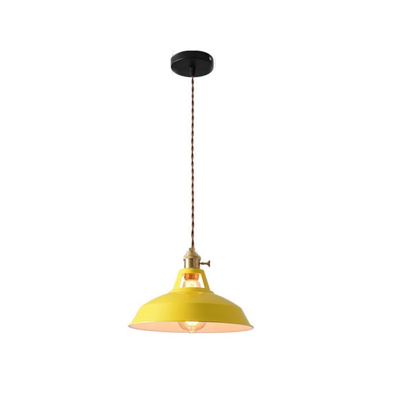 Vibrant Color Metal Drop Pendant Light Fixture