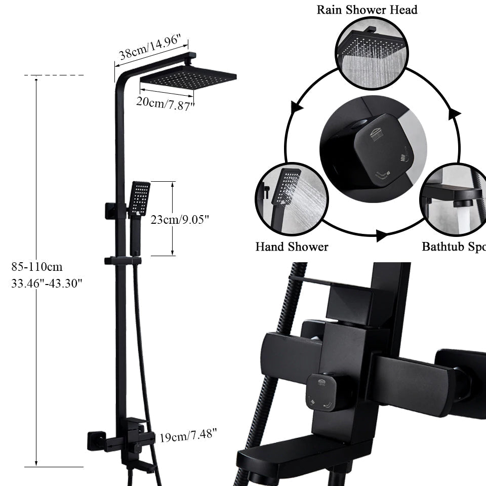 Luxury Rain Shower Head With Handheld Sprayer Easy Fit