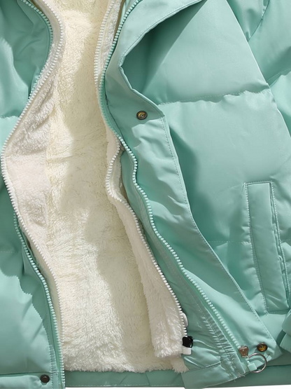 Warm Women's Down Filled Hooded Puffer Jacket