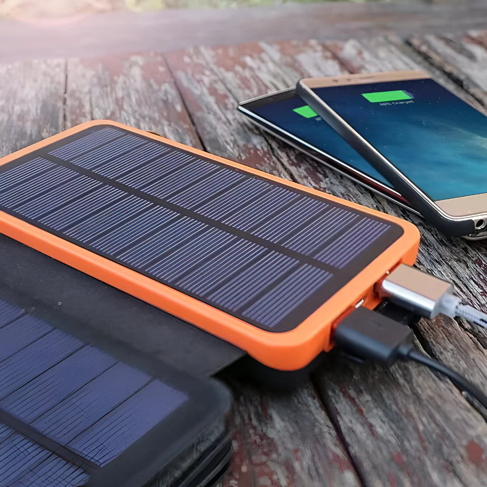 Compact Solar Power Bank Charger Foldable Design