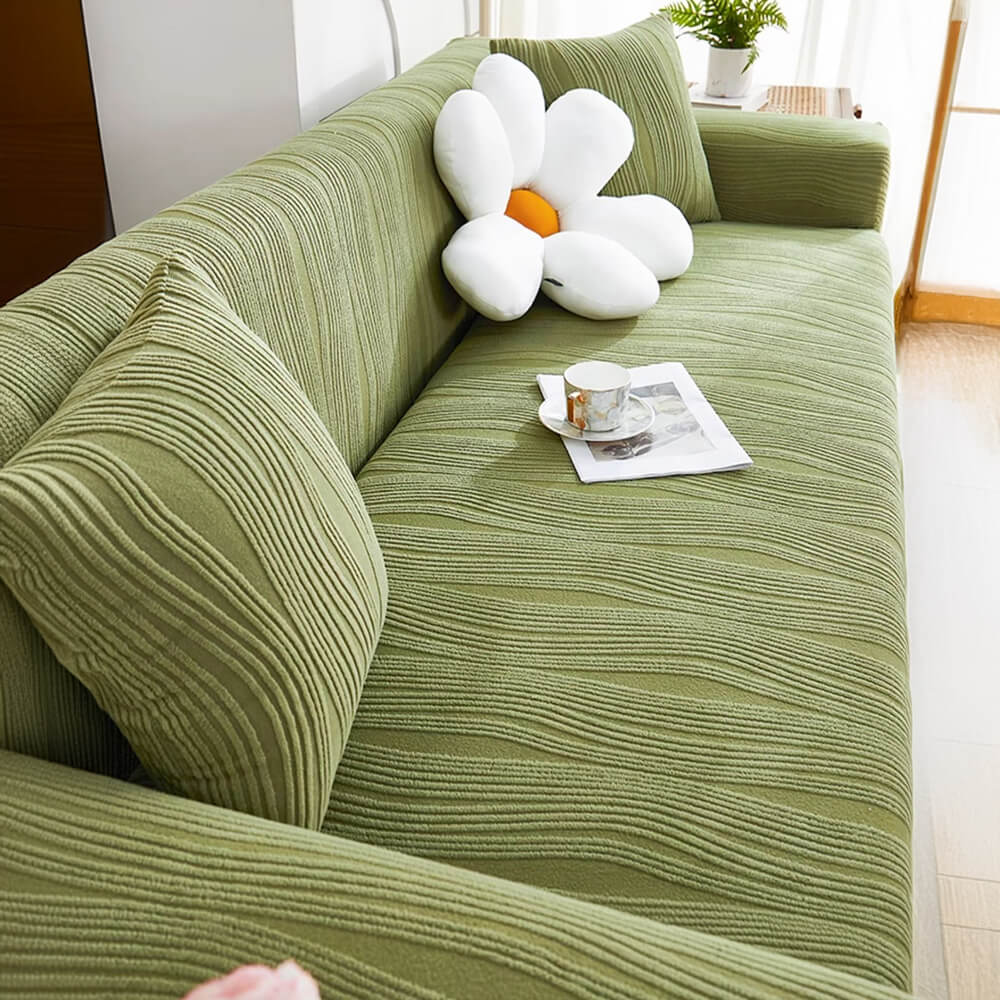 Plush Fitted Pet Proof Sofa Slipcover Durable Fabric
