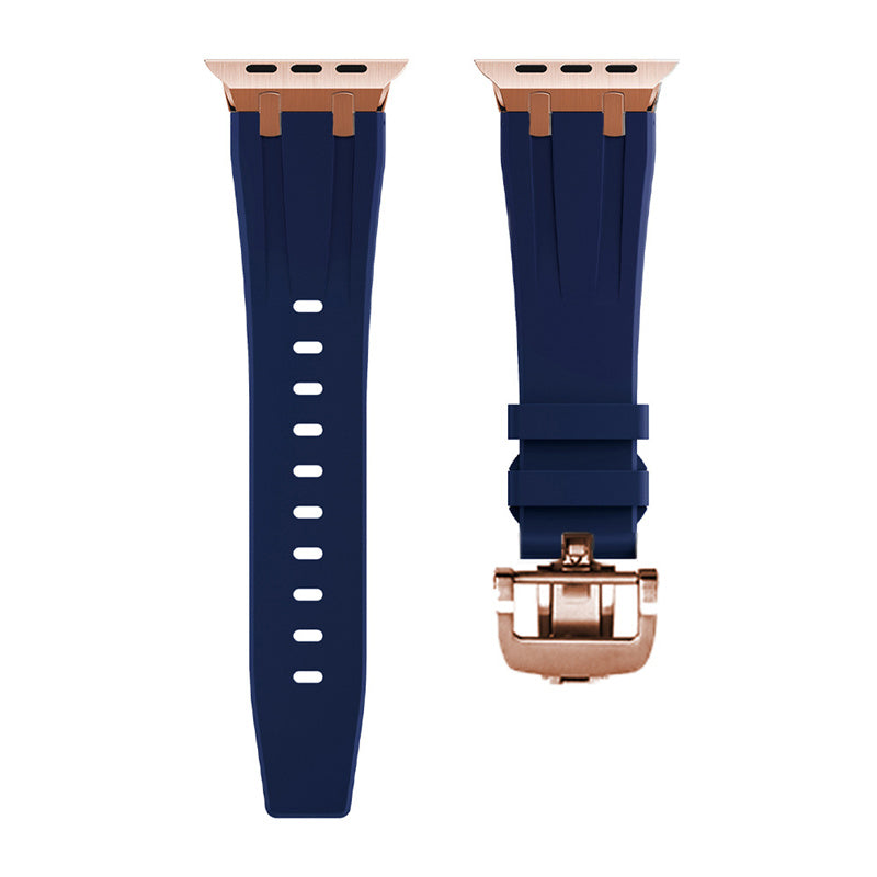 Durable Silicone Watch Strap With Secure Buckle And Metal Fitting