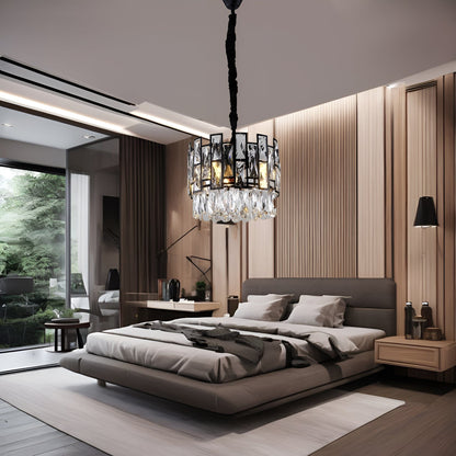 Luxury Crystal Drop LED Ceiling Light in Silver Stainless