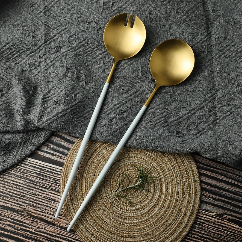 Elegant Gold Accented Serving Utensils - Lusomart