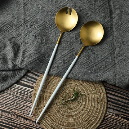Elegant Gold Accented Serving Utensils - Lusomart