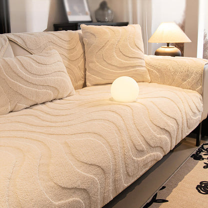 Soft Fleece Stretchy Sofa Slipcover Protector Cushion Cover
