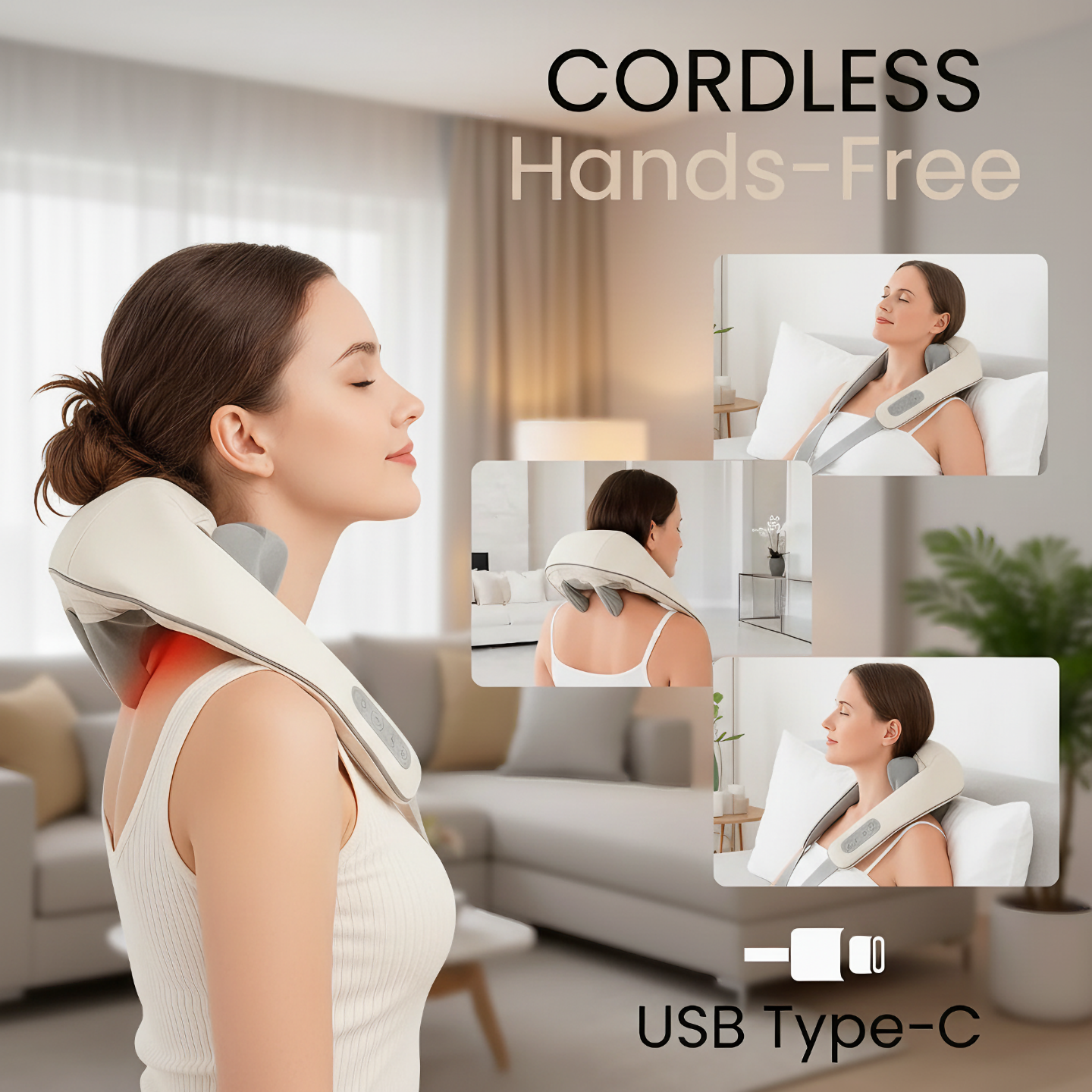 Relaxing Heat Knead Neck Massage Pillow