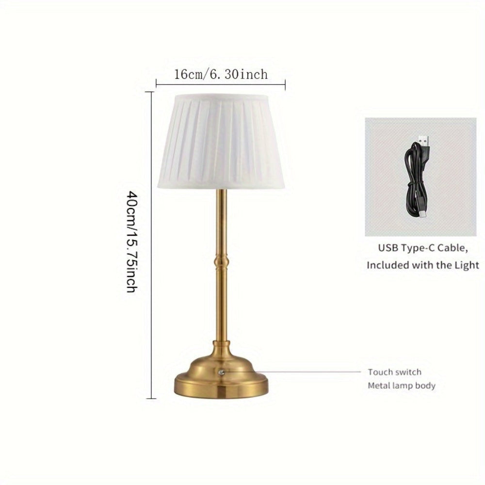 Portable Battery LED Desk Light Brass Finish