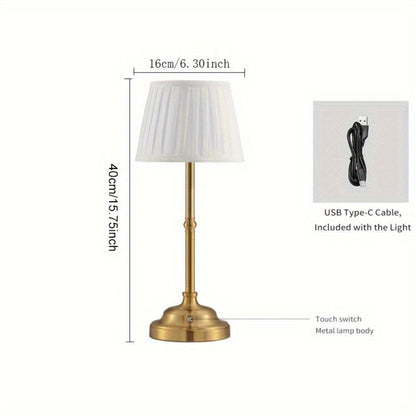 Portable Battery LED Desk Light Brass Finish