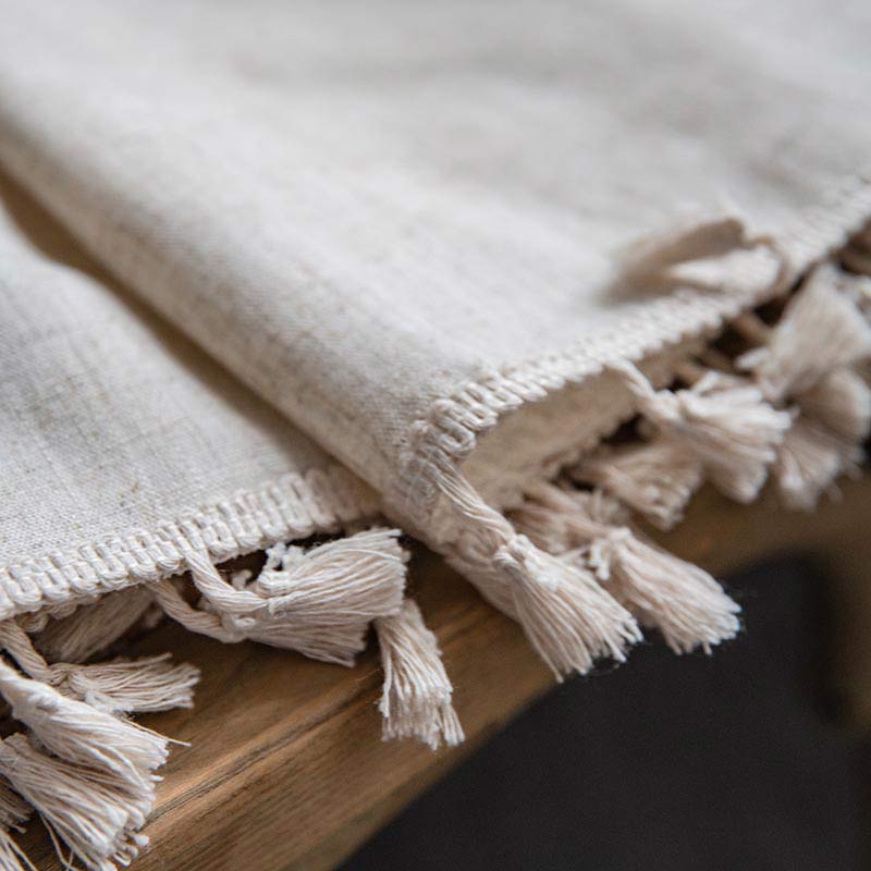 Rustic Fringe Off White Sheer Curtain