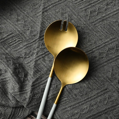 Elegant Gold Accented Serving Utensils