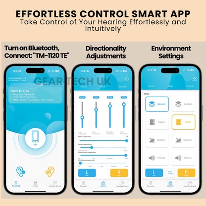 Easy Fit Digital Hearing Aids with Bluetooth App Control