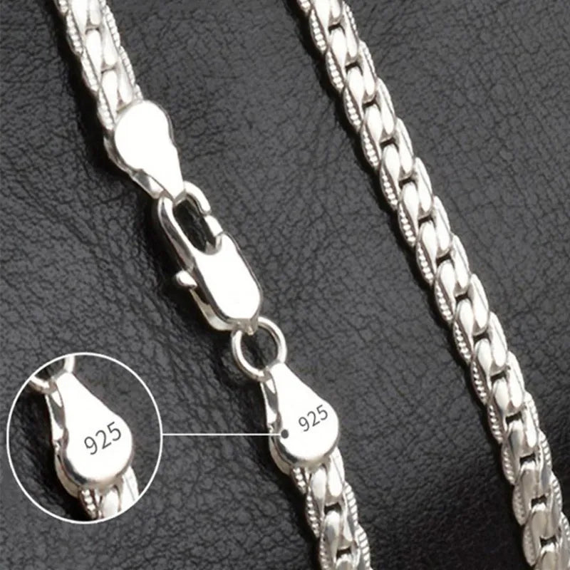 Elegant 925 Silver Chain Necklace For Women Bride