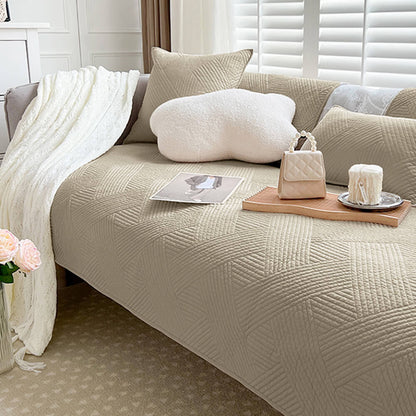 Simple Neutral Fabric Sofa Slipcover