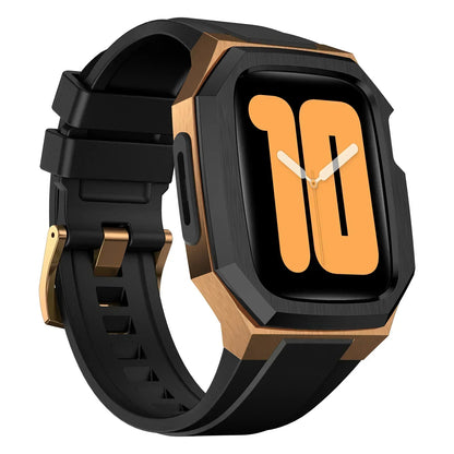 Colorful Rubber Apple Watch Strap With Metal Case