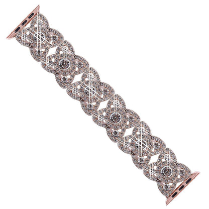 Elegant Flower Pattern Apple Watch Metal Band