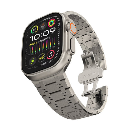Shining Silver Double Chain Apple Watch Band