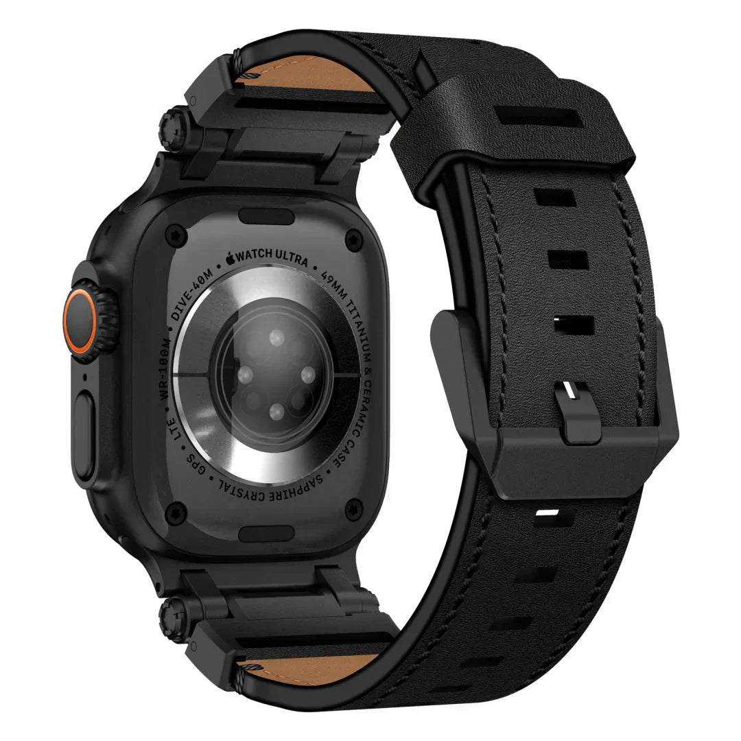 Stylish Leather Band with Metal Clip for Apple Watch
