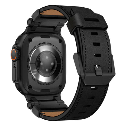 Stylish Leather Band with Metal Clip for Apple Watch