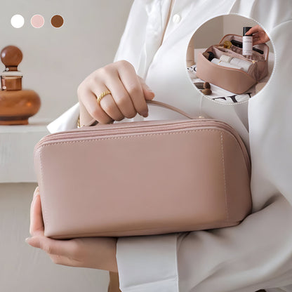 Spacious Travel Makeup Case PU Cosmetic Organizer