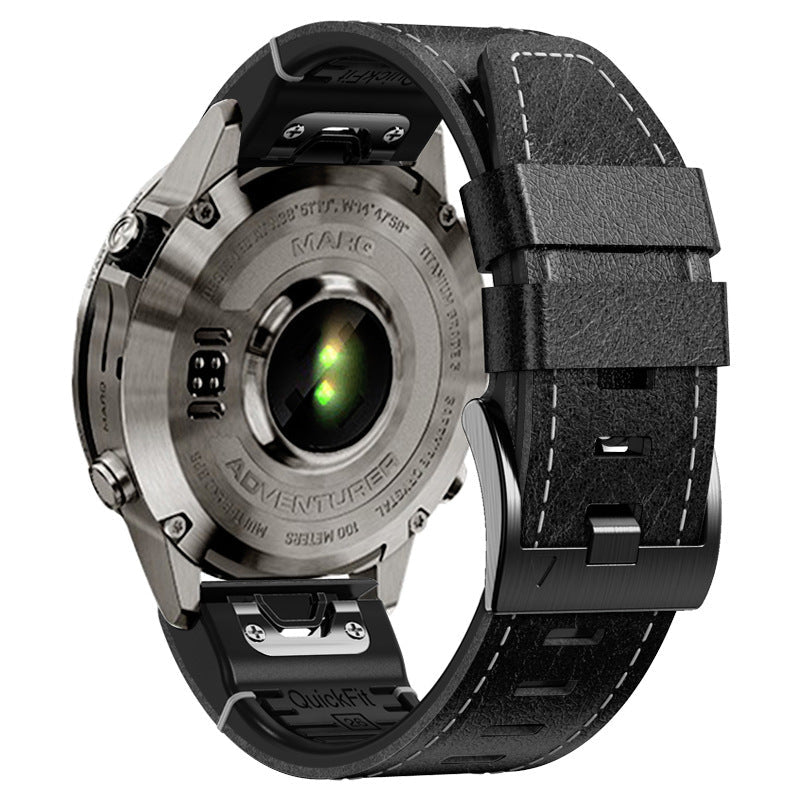 Durable Leather Strap for Garmin Fenix Watches - Lusomart