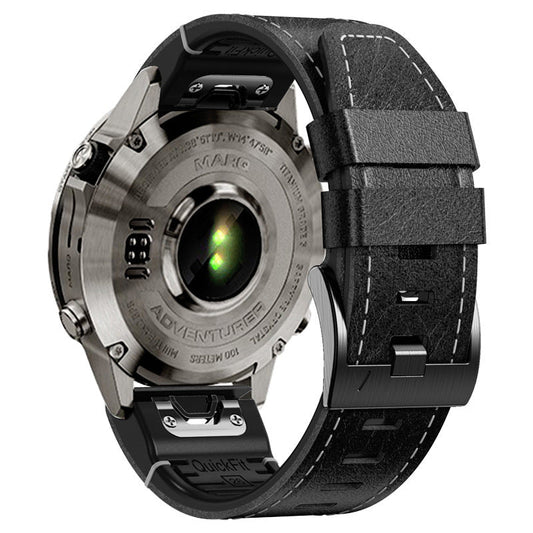 Durable Leather Strap for Garmin Fenix Watches - Lusomart