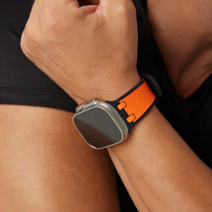 Stylish Dual Tone Apple Watch Silicone Strap