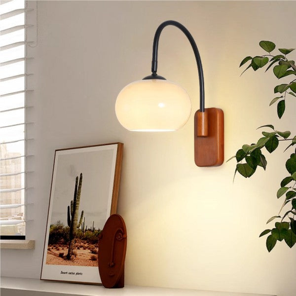 Stylish Orange Glass Adjustable Wall Lamp