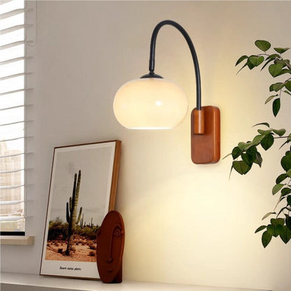 Stylish Orange Glass Adjustable Wall Lamp