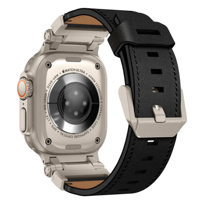 Stylish Leather Band with Metal Clip for Apple Watch