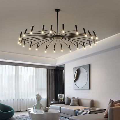 Luxury Gold Black Crystal LED Chandelier Light Fixture
