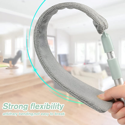 Compact Extendable Microfiber Mop Cleaning Brush Flat Head
