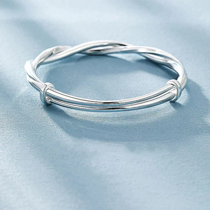 Elegant Woven Silver Bracelet for Women Classic Jewelry