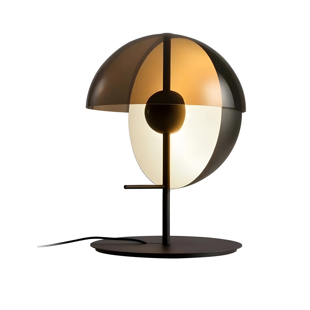 Tall Glass Table Lamp with Smoky Shade