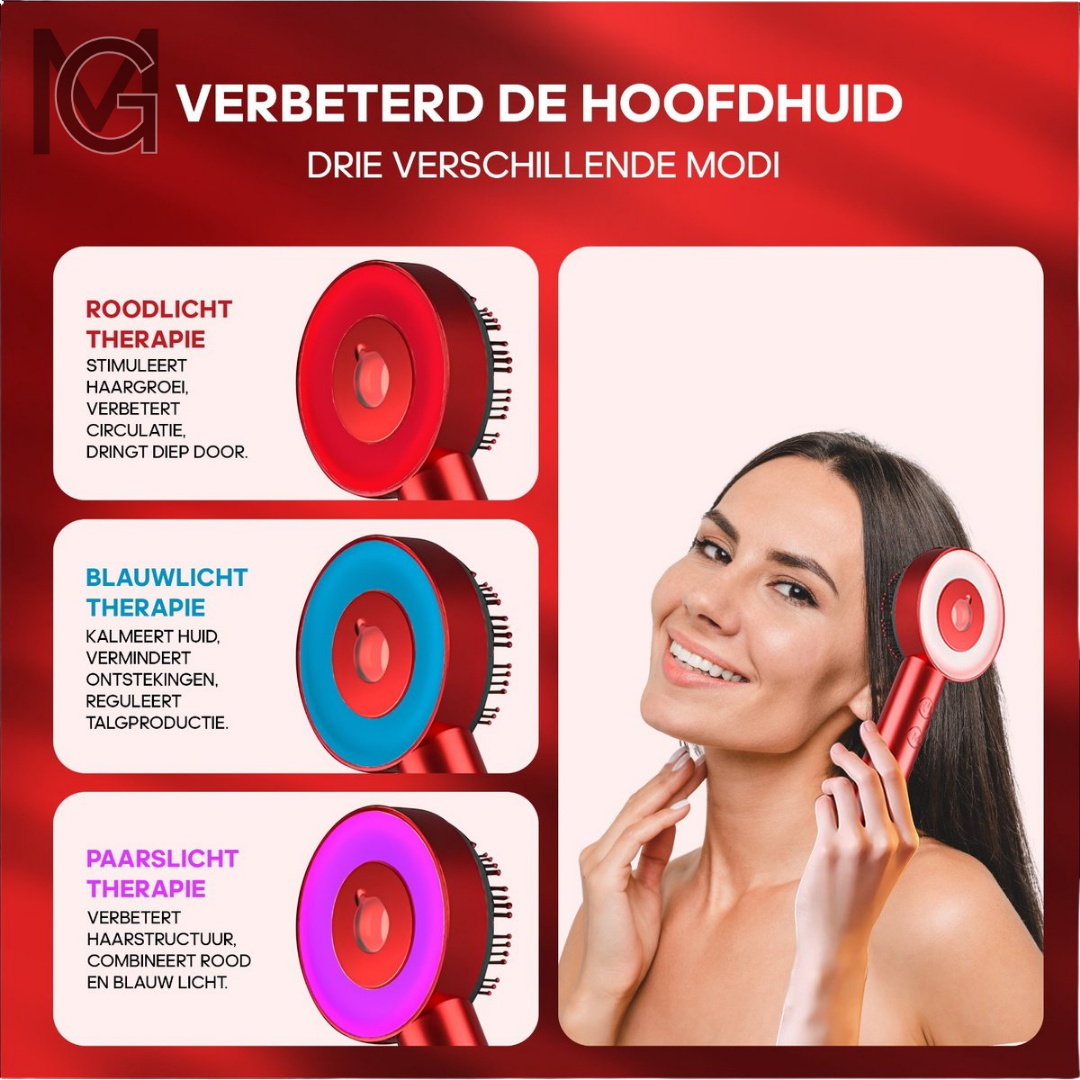 Rejuvenating Scalp Massager With LED Light And Variable Speeds