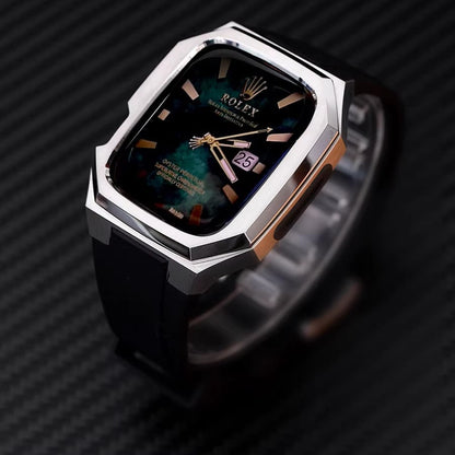 Durable Metal Watch Case with Soft Strap for Apple Watch