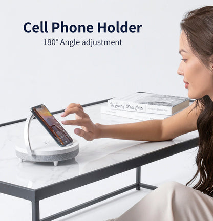 Smart 4-in-1 Bedside Table Lamp with Charger and Speaker