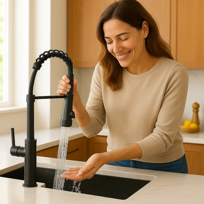 Flexible Kitchen Faucet with Modern Adjustable Spout