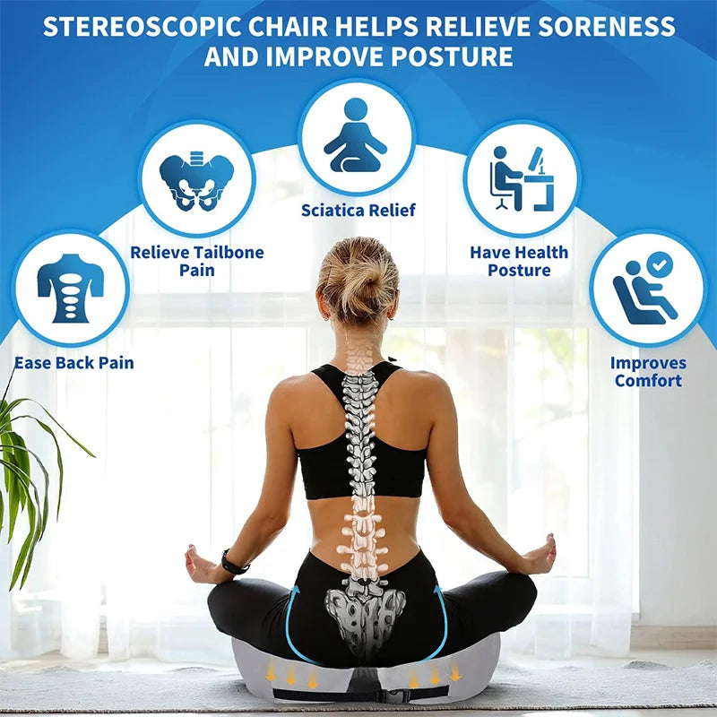 Contoured Gel Seat Cushion for Back Pain Support