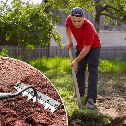 Garden Rake With Strong Metal Tines And Comfort Grip