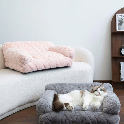 Plush Fake Fur Pet Bed Super Soft Cozy Comfortable