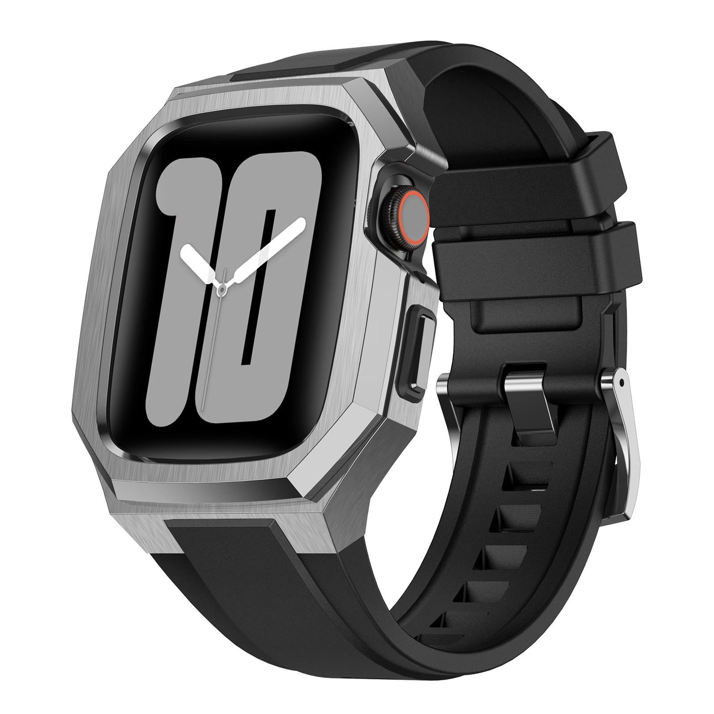 Durable Metal Watch Case with Soft Strap for Apple Watch
